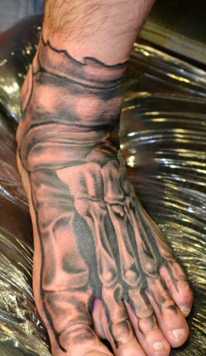 Skeleton feet ☠️ done by @darklord_665 , enjoi #skeleton #skeletontattoo  #blackandgreyallday #blackandgreytattoo #tattoo #tattoos #... | Instagram