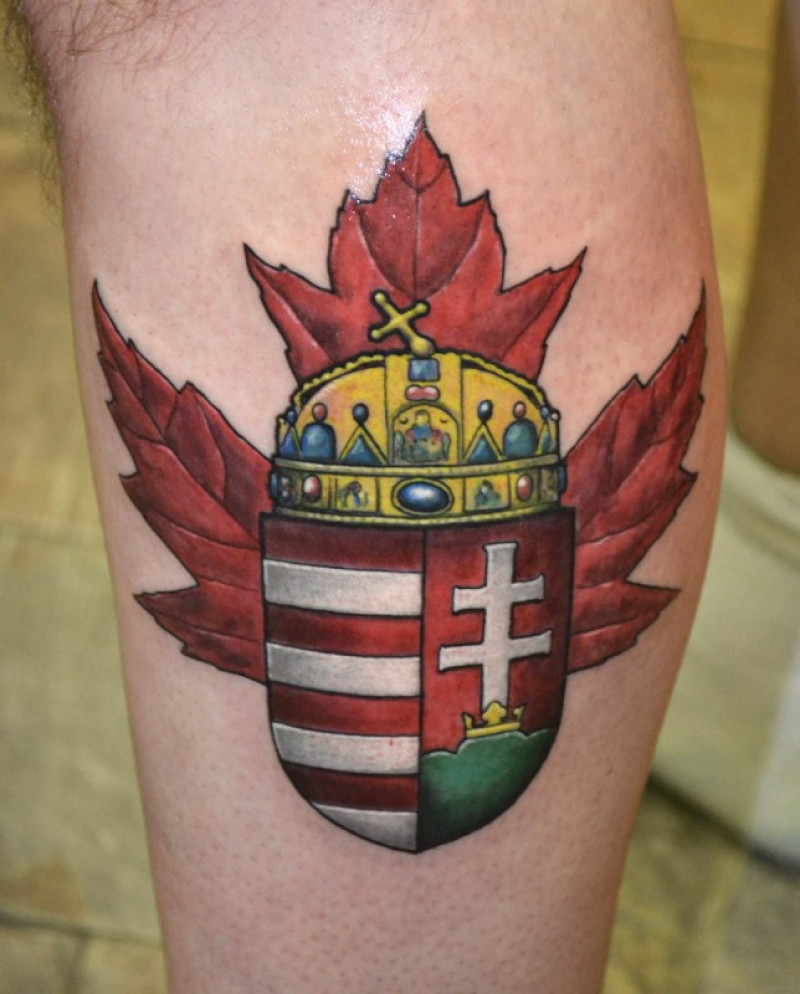 Hungarian coat of arms tattoo
